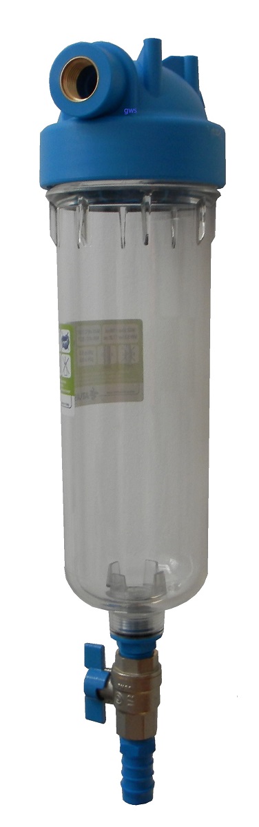 Self-cleaning filter housing 10"
