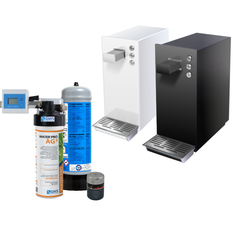 Domestic counter-top dispenser ready to be installed