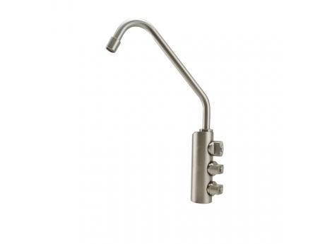 Stainless steel high neck three way tap