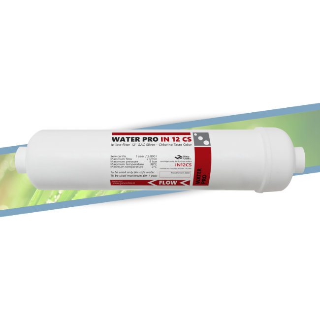 WaterPro IN12C-S In-line filter with silver ions