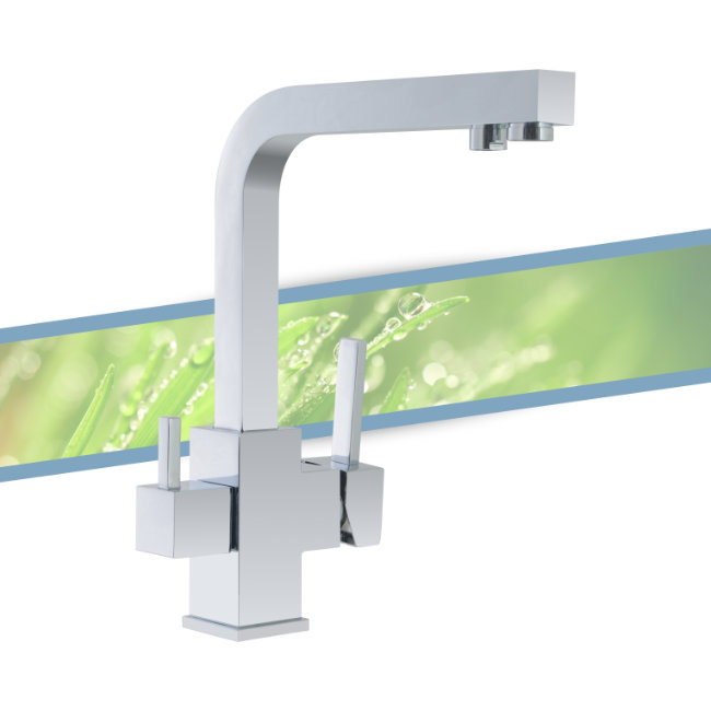 Three-way mixer tap - Cube